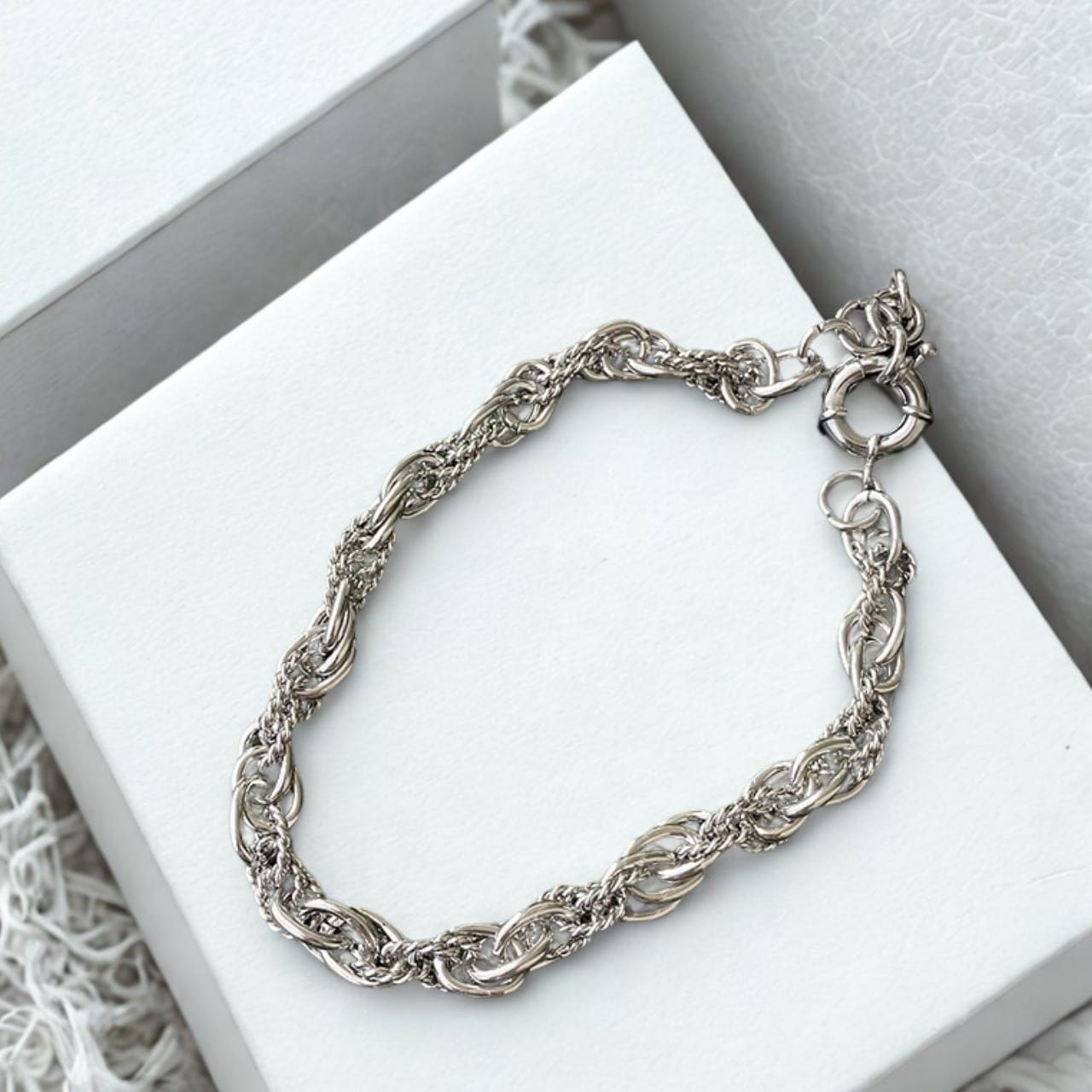 metal chain necklace oval link choker 00188