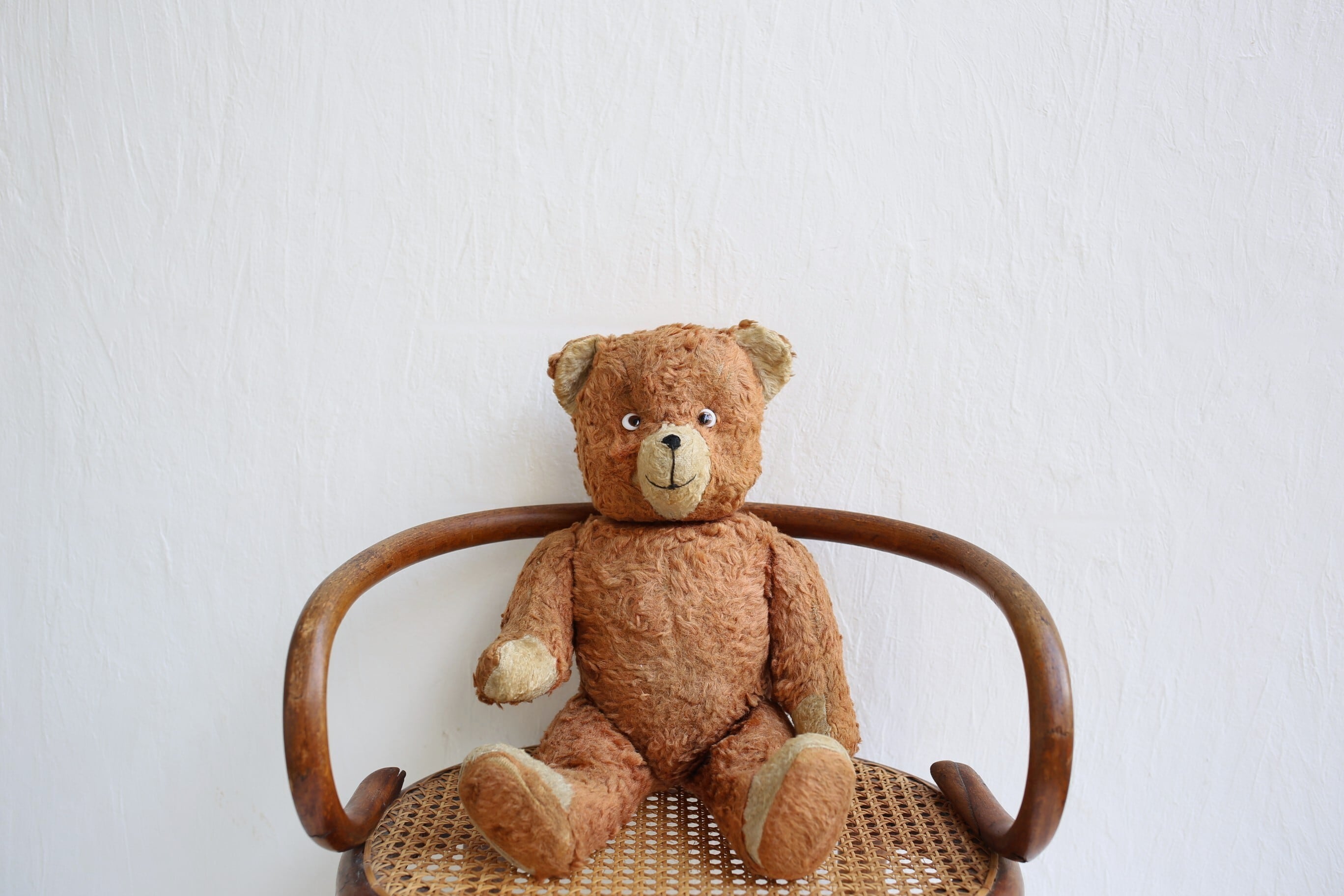 フランス アンティーク ヴィンテージ テディベア ポンチ目が可愛いベア 約34cm N-06289