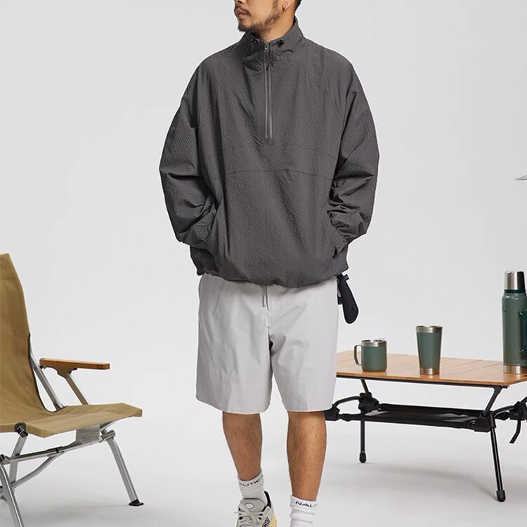 ★PLAIN STAND COLLAR COUPLE WINDBREAKER　　　A0724