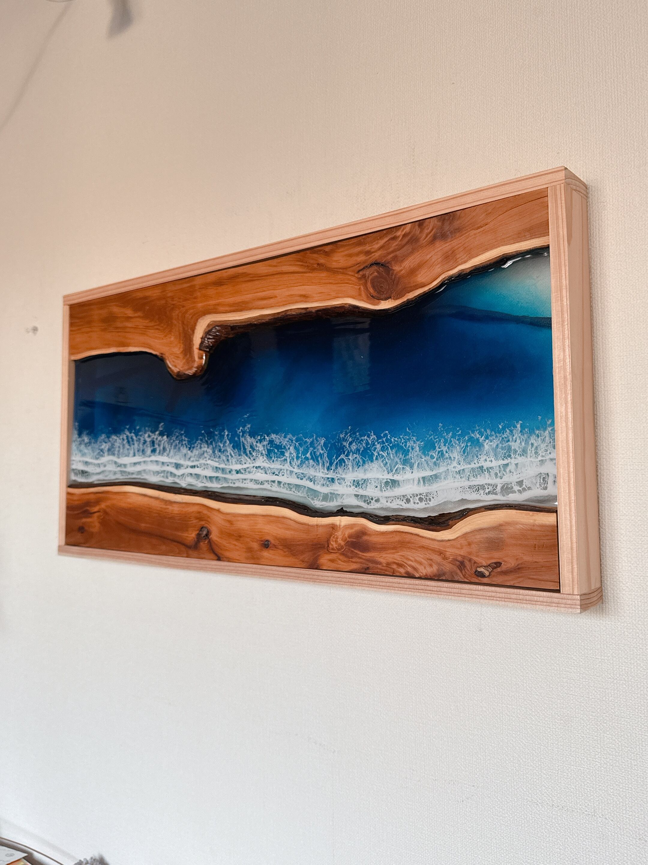 レジンアート海(森) 海レジン レジンアート Beach Art カスタムオーダー （90cm×30cm