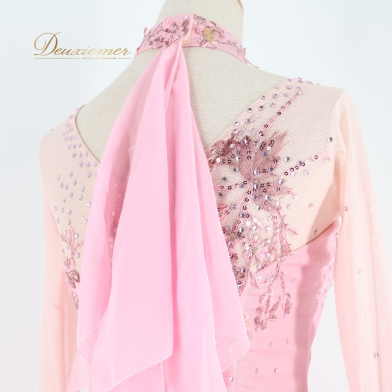 社交ダンス 衣装 スタンダードドレス ワンピース ドレス スタンダード ピンク クリエイトサン Create-Sun デモ 競技 ダンス パーティ 発表会 フロート レース ピンク系 可愛い コスチューム 発表会衣装 競技会 おしゃれ