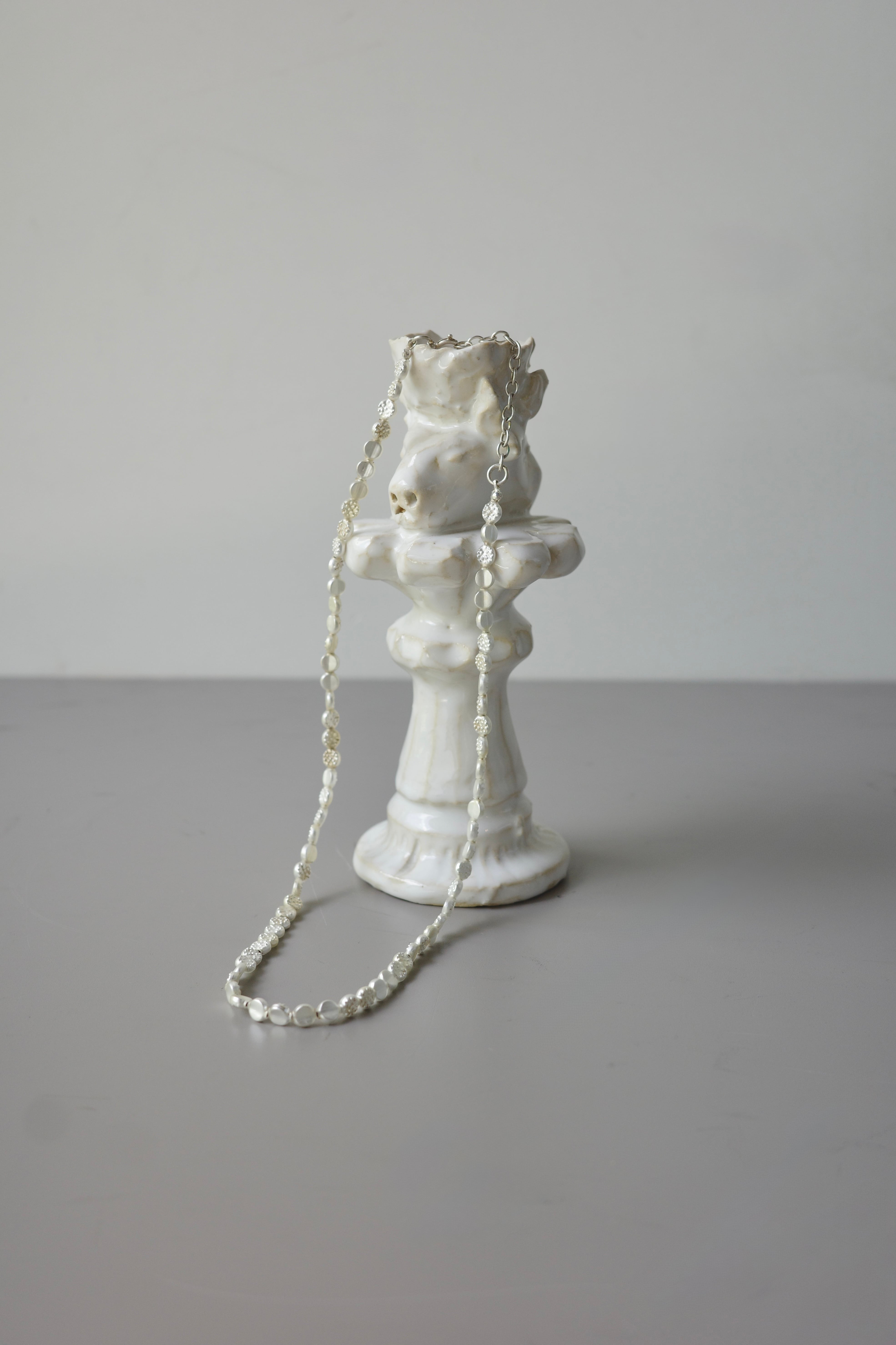 Daniel et Lili【40's vintage verre souffle cube necklace -Perl