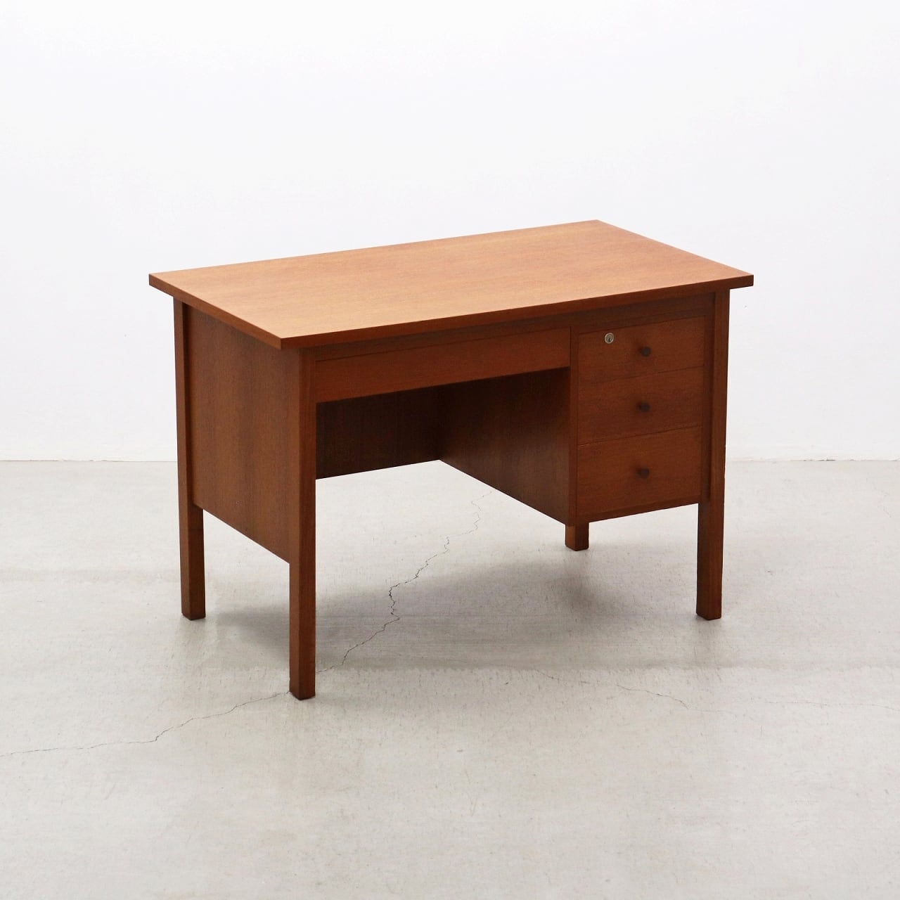 【沼津店】ヴィンテージ チーク材 片袖デスク PCデスク 作業台 書斎 オフィス レトロ 北欧デザイン PJT21170