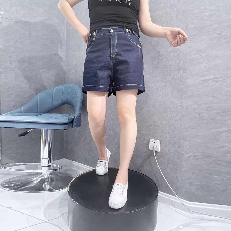 カジュアルショーツ ストレッチウェストルーズワイドレッグジーンズ サマー エラスティック 伸縮 大きめサイズ 夏物 ブルマー ワイドパンツ ミックスインファッション19294096943