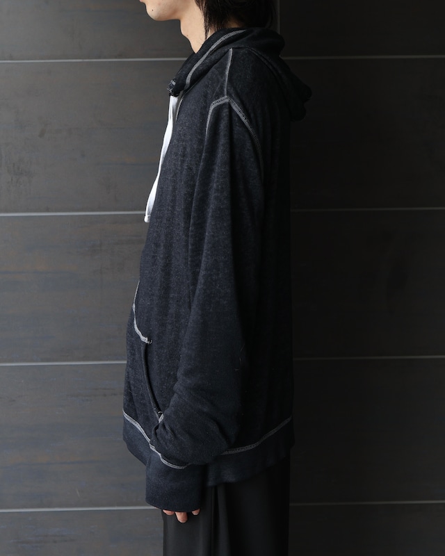 thumbhole zip-up hoodie