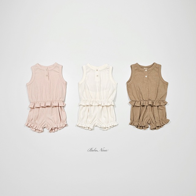 【取寄】bebenine｜enfant sleeveless pants set｜アンパンノースリーブパンツセット｜12-24m｜baby｜26 summer