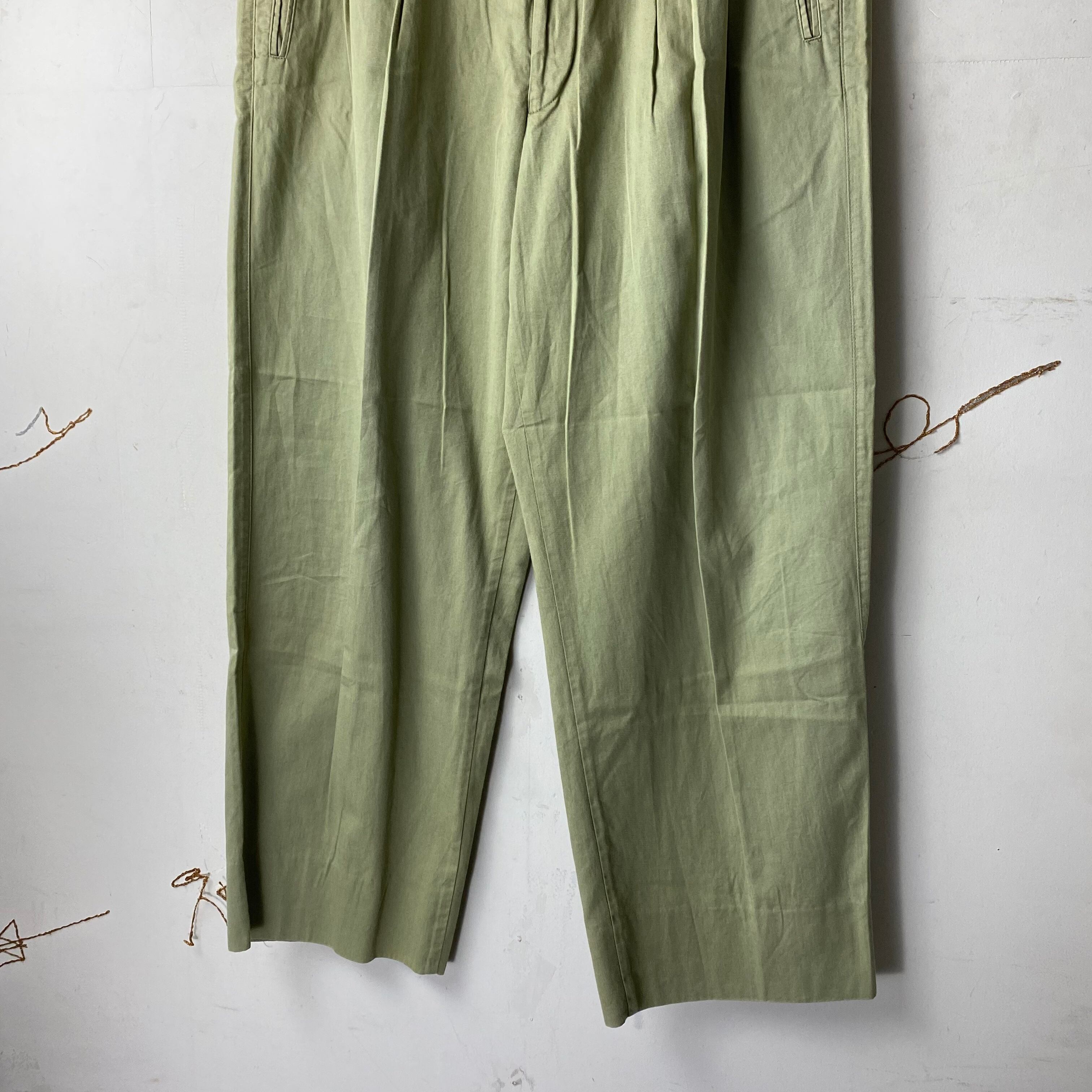 vintage GIORGIO ARMANI cotton pleats wide pants | NOIR ONLINE