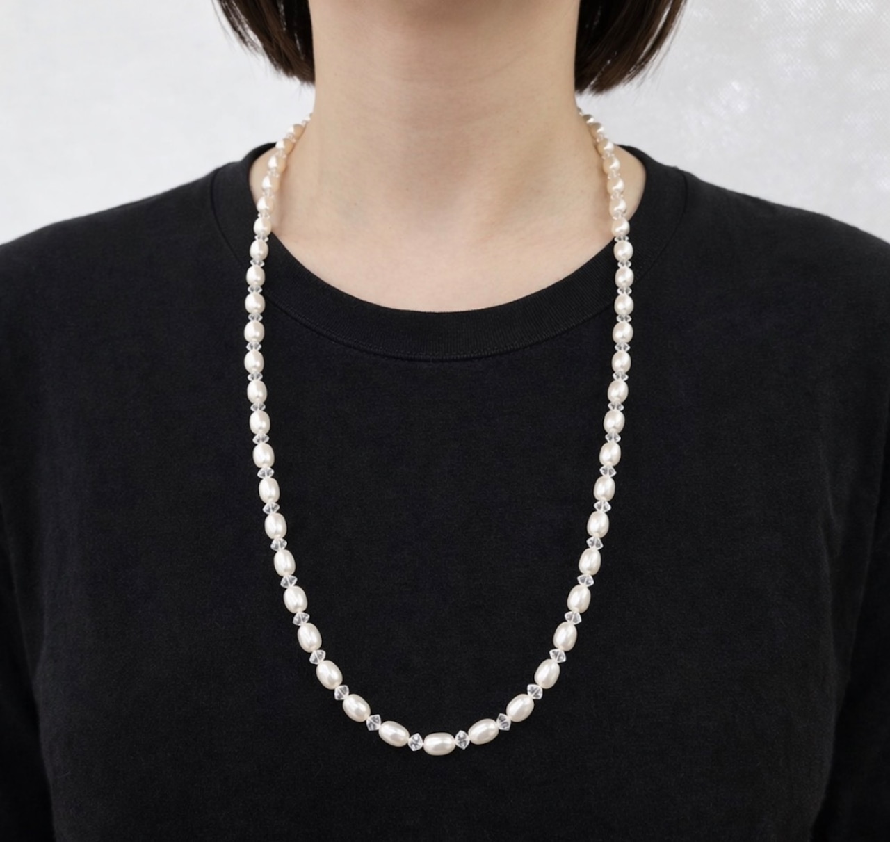 淡水真珠（5.5mm） 2WAYネックレスセット｜ロングネックレス＆ブレスレット｜マグネット留め具・イヤリング付き