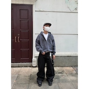 VINTAGE ストリート スプレー加工 ジップパーカー T1863