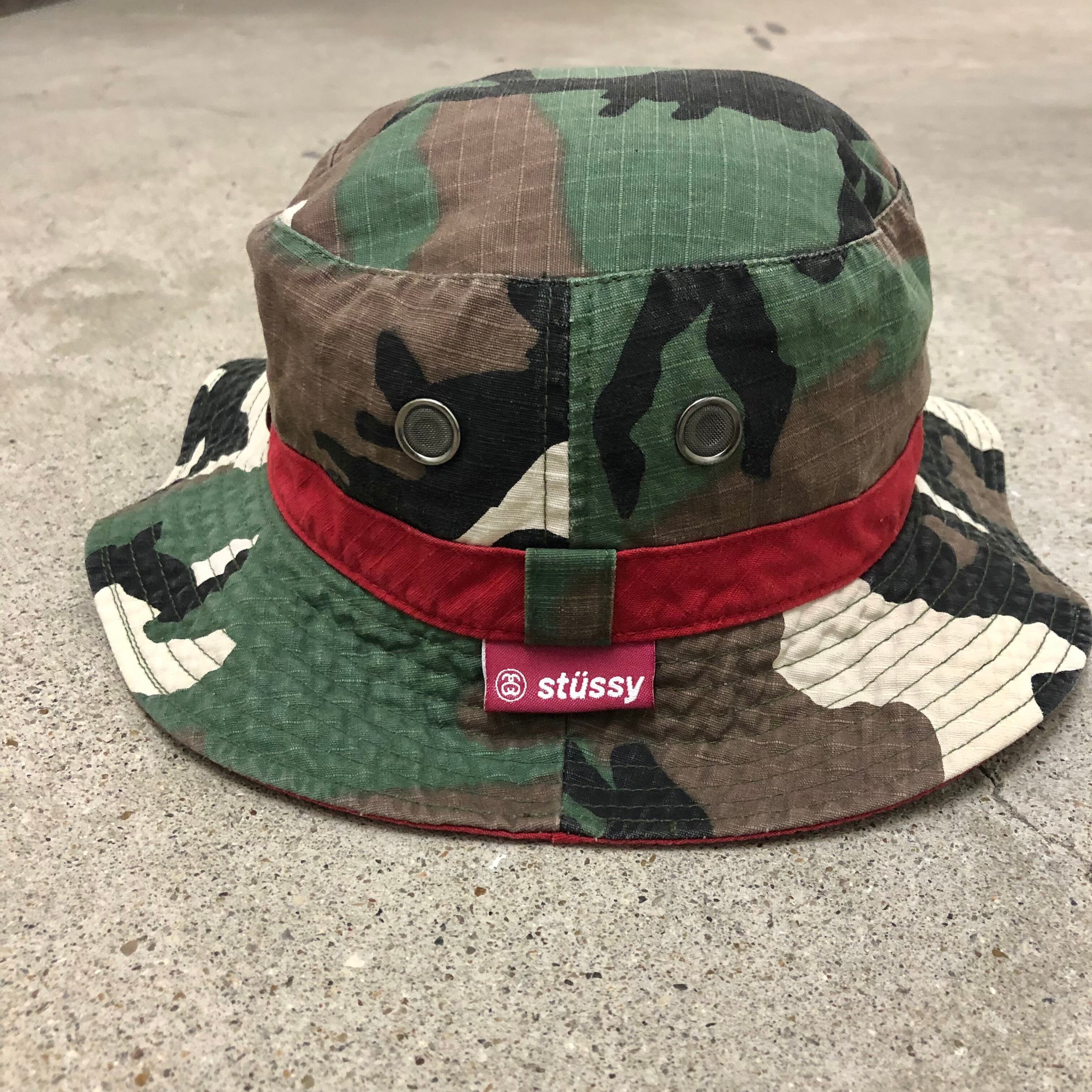 s OLD STUSSY/Bucket hat/紺タグ/台湾製/L/XL/バケットハット