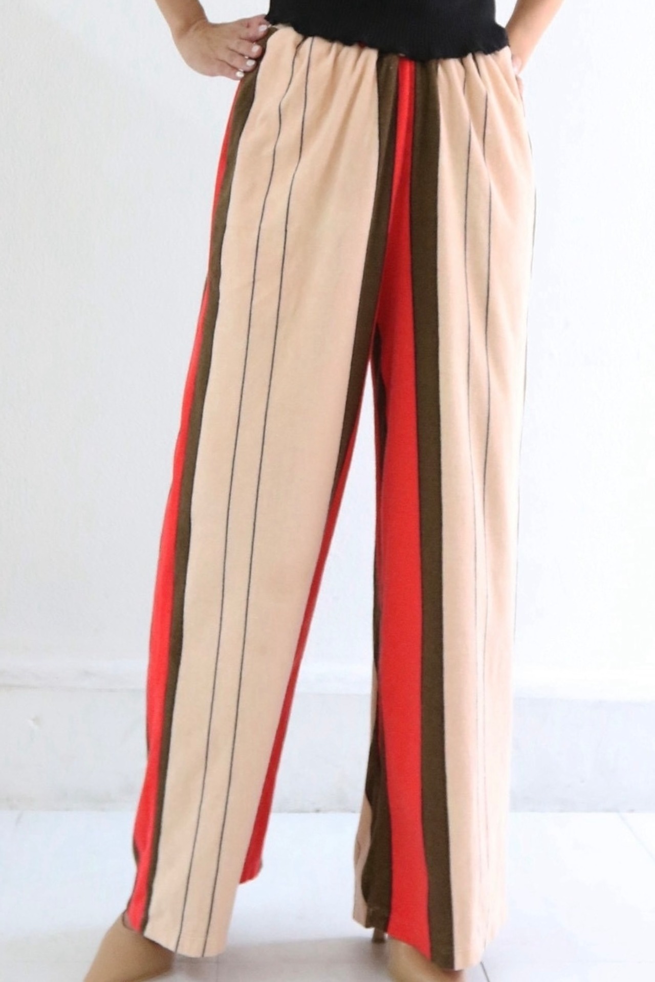 【STEVIE 】PILE STRIPE LONG PANTS