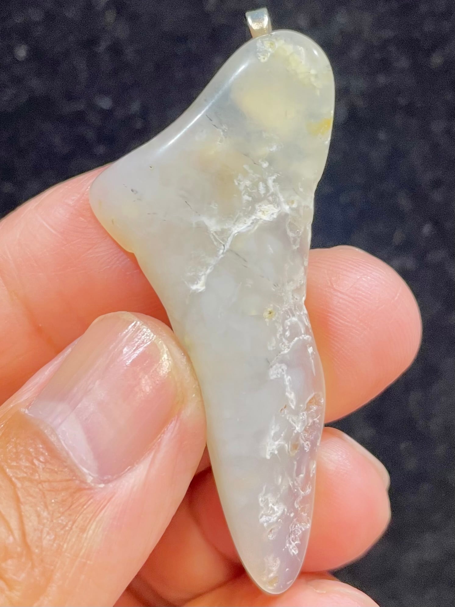 1) 人生の流れを創る!魂のクリアリング「新生マウントシャスタ・オパール」シルバーPT(大)