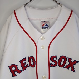 Majestic　RED SOX　Vネック　ゲームTシャツ　L