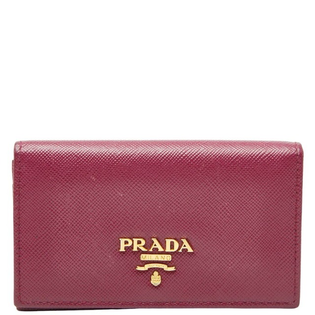 プラダ コインケース パスケース パープル サフィアーノレザー レディース PRADA 【中古】