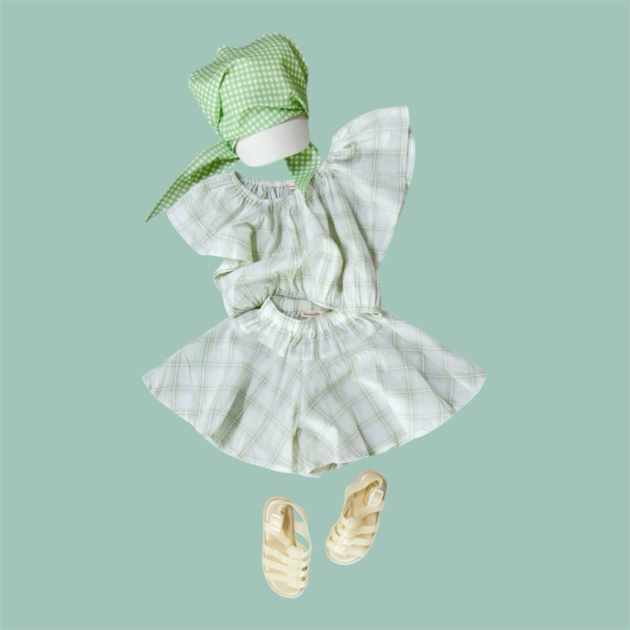 «予約»«mumu&baba»«ジュニアサイズあり» チェックセットアップ 2colors