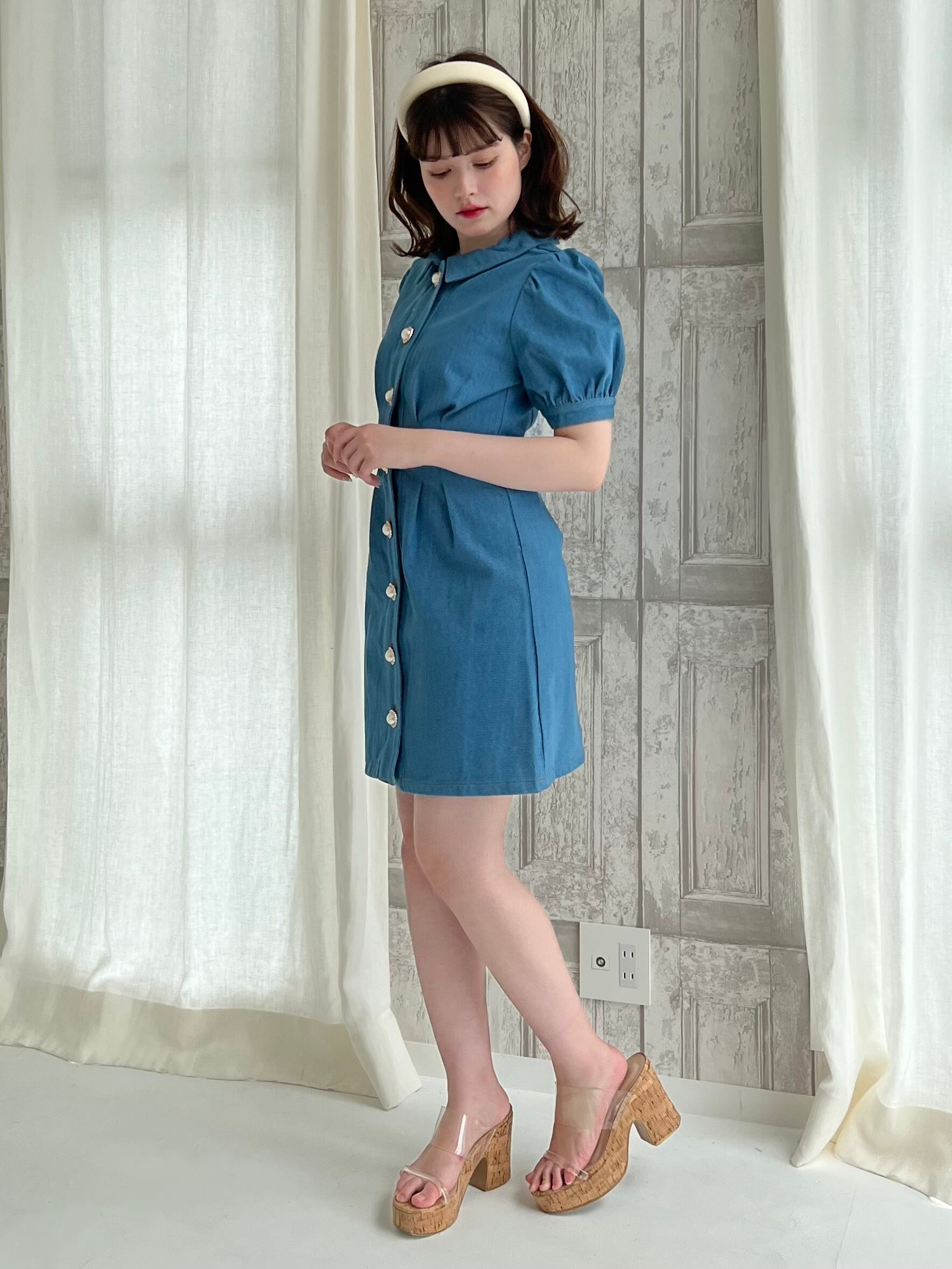 ワンピース lielie Day23】original back ribbon denim onepiece | feellie