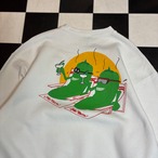 90s USA製 Fruit of the loom ローカルレストラン スーベニアスウェット 白