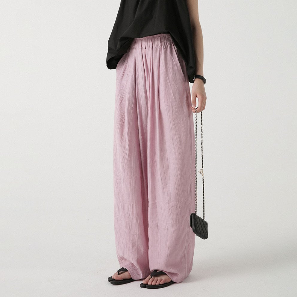 textured tuck pants 13077 | abeille