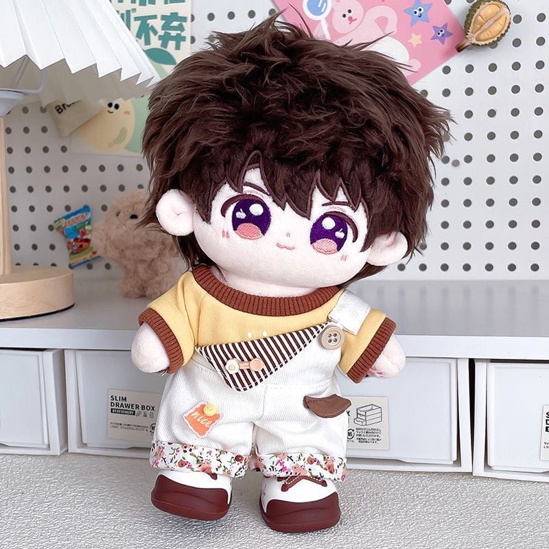10cm/20cmぬいぐるみ用 カジュアル トップス+花柄サロペット かわいい