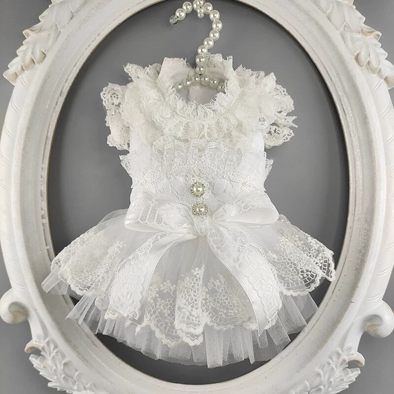 リボン飾り重ね襟チュールワンピース 00307