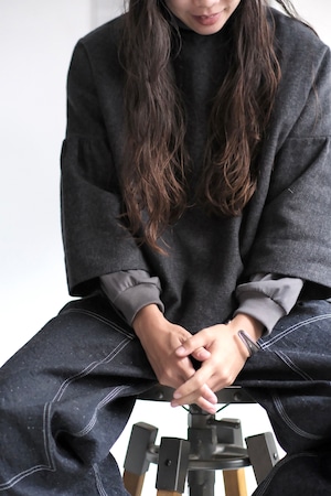 "sasanqua by trees" "TWEEDY COTTON GATHER SLEEVE PULLOVER"