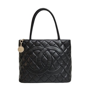 CHANEL シャネル 復刻トート シルバー金具 キャビアスキン ブラック 6番台 7583-202206