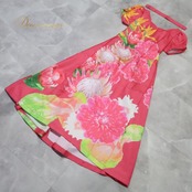 フラダンス 衣装 FANCY DRESS ファンシードレス ワンピース ドレス ピンク系 アシンメトリー チョーカー ラインストーン プロテア柄 花柄 かわいい 華やか 鮮やか 明るい 緑 黄 白 ハワイアン アロハ ハワイアンプリント ダンス レッスン 練習 ワンピースドレス ハワイアンワンピース フラドレス 練習用 フラダンスレッスン レッスン衣装 練習着 ダンス衣装 キッズ 大人 フェミニン きれいめ カラフル 綺麗 プリント柄 花柄プリント チョーカー付き イベント 発表会 舞台 衣装セットアップ