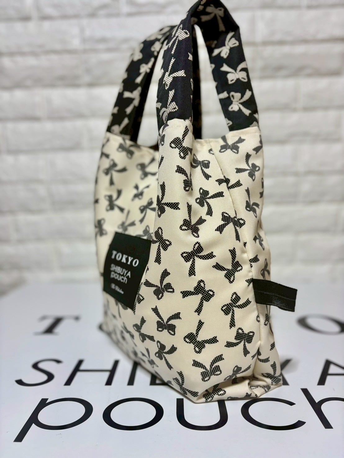 オンライン限定】【L SIZE】ドットリボンツートンソフトバッグ