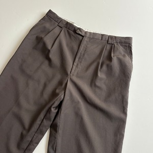 -USED- MADE IN ITALY YVES SAINT LAURENT WOOL 2-TUCK SLACKS -BROWN- [56]