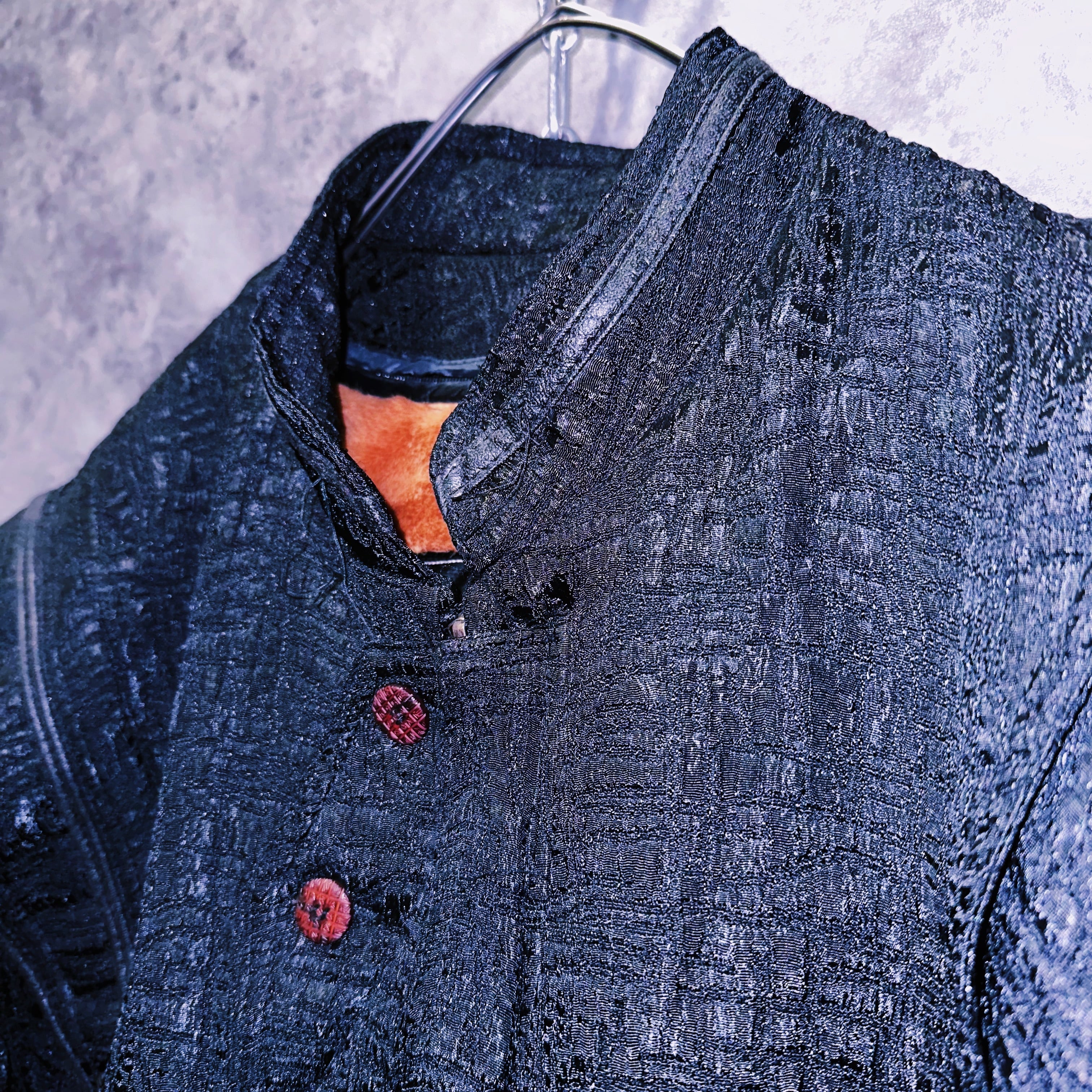 doppio】90's vintage block pattern design shoulder jacket | ayne