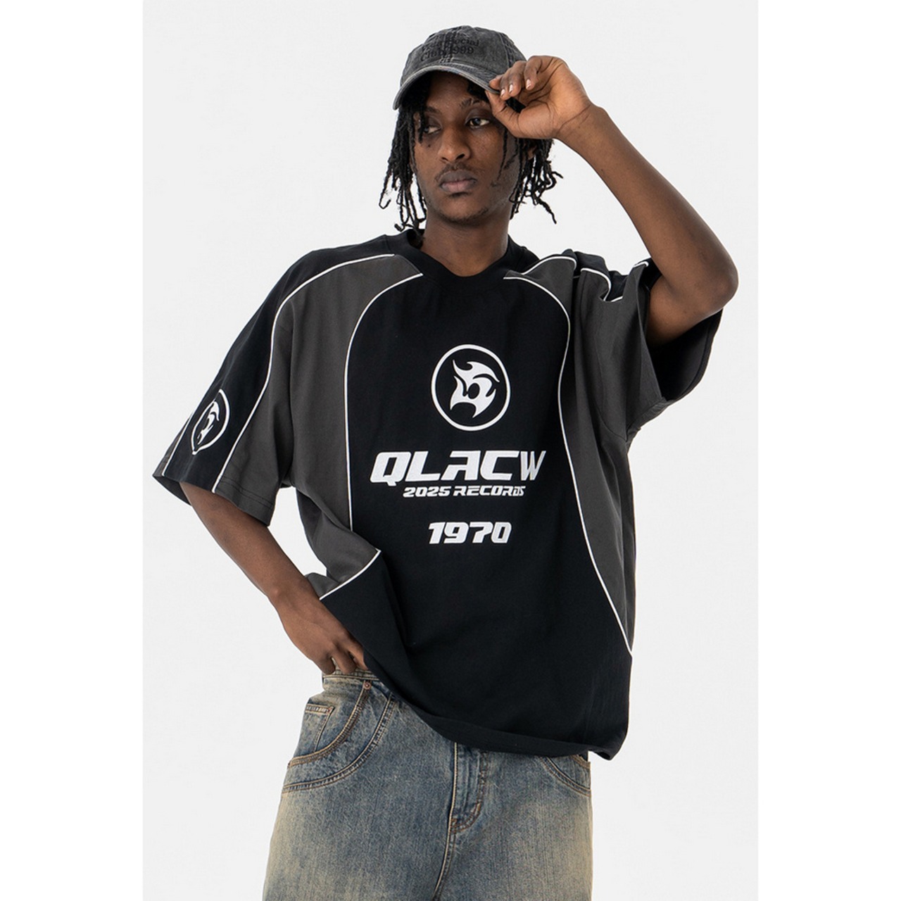 VINTAGE ストリート スプライス スポーツTシャツ T1752