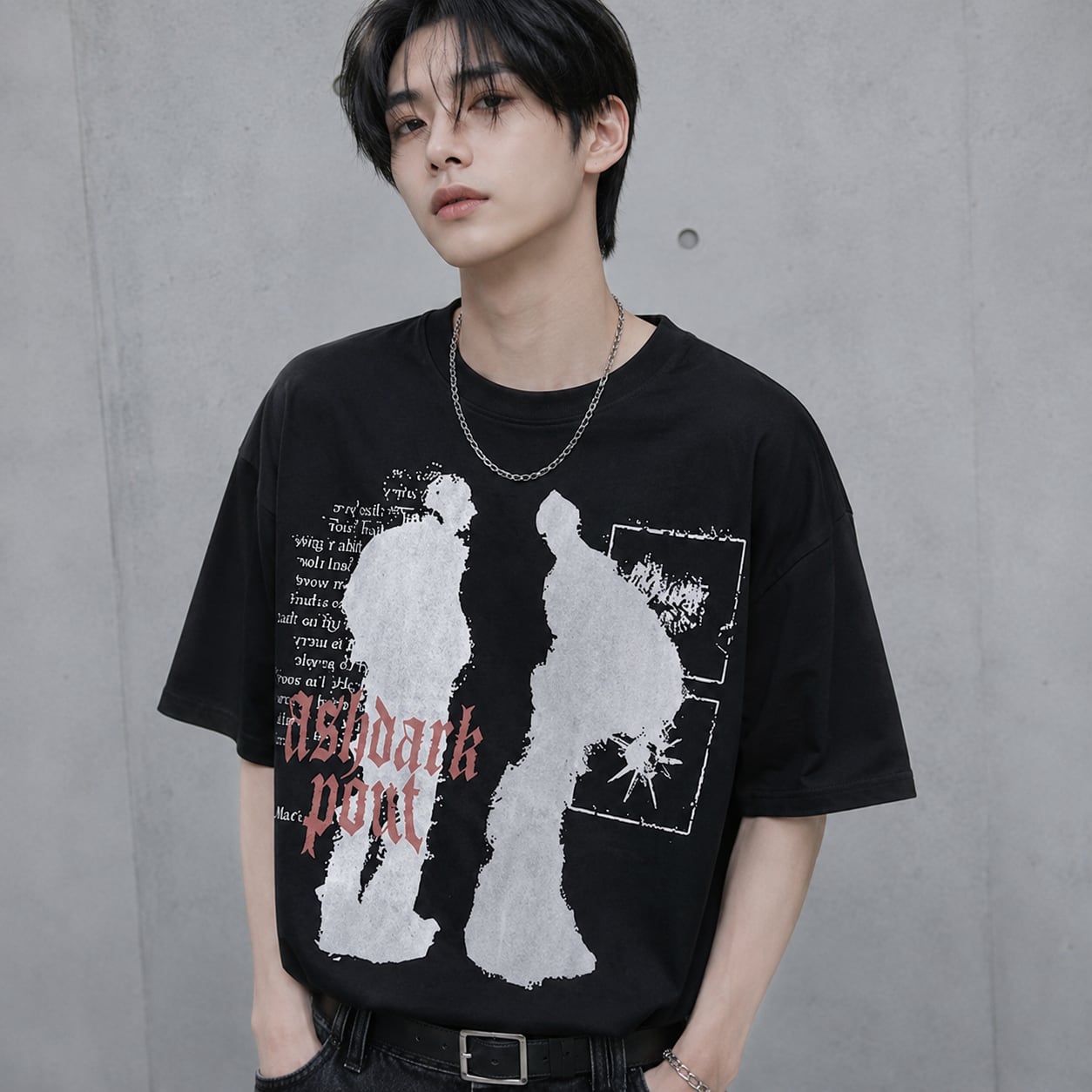 Printed round neck short sleeve T-shirt 0004
