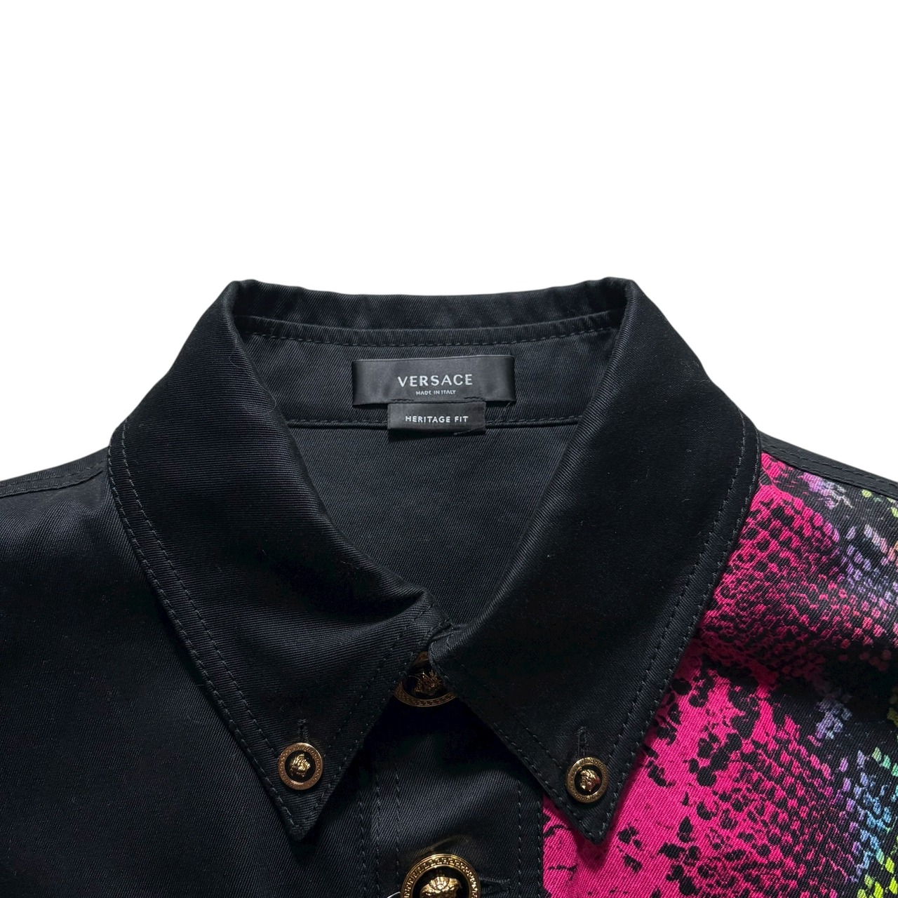 VERSACE logo & python switching shirt coverall