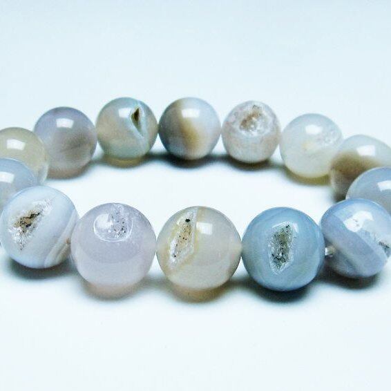 アゲート 笑口ブレスレット 16mm 一点物 メール便可 [M便 1/10] 111-39658