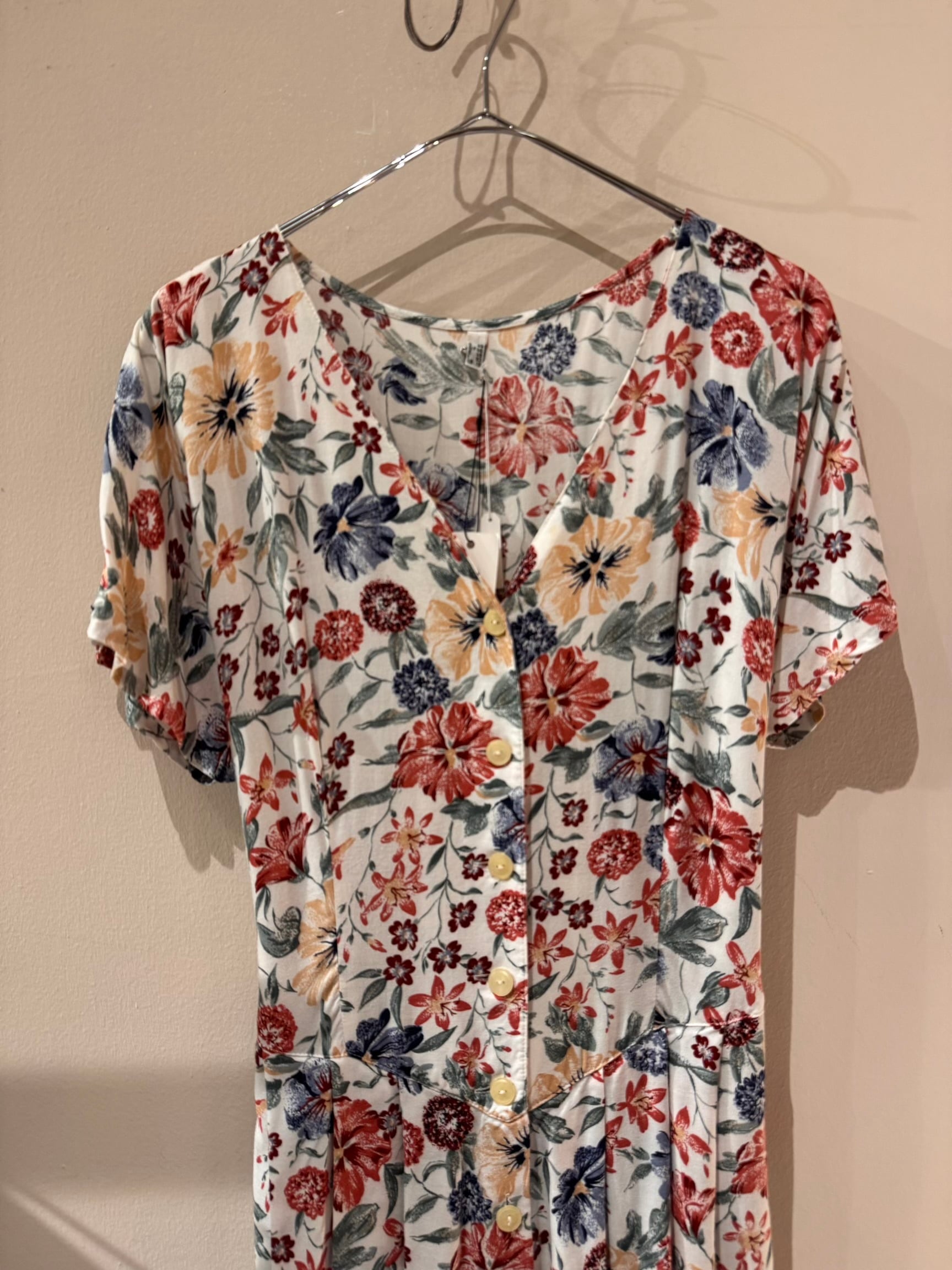 90's フラワープリント ホワイト マキシドレス | DROOMTUIN_VINTAGE