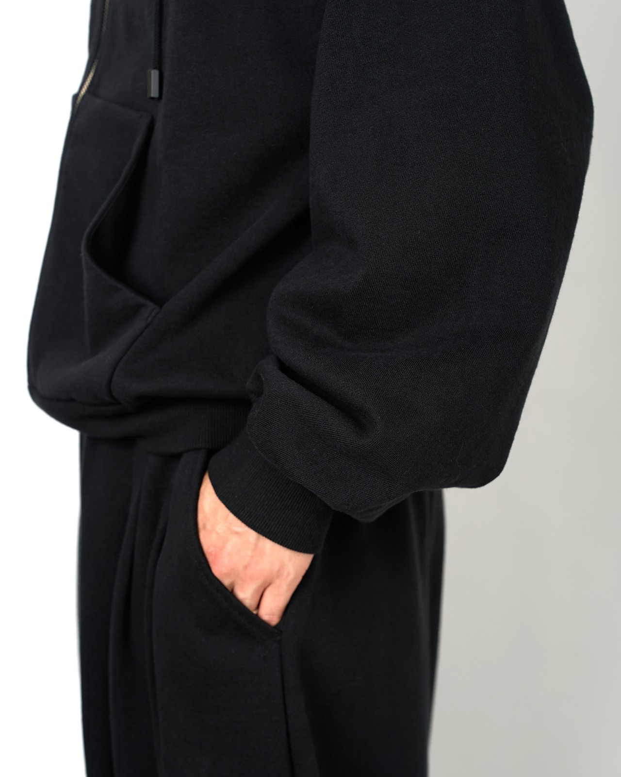 ROTOL "Solid Sweat Zip-up Hoodie 〔BLACK〕"