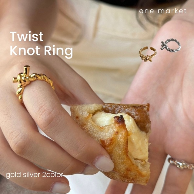 twist knot point ring【 2color 】No.R023