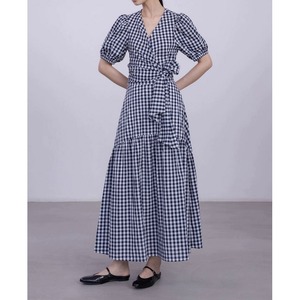 v neck puffsleeves top & skirt W00287