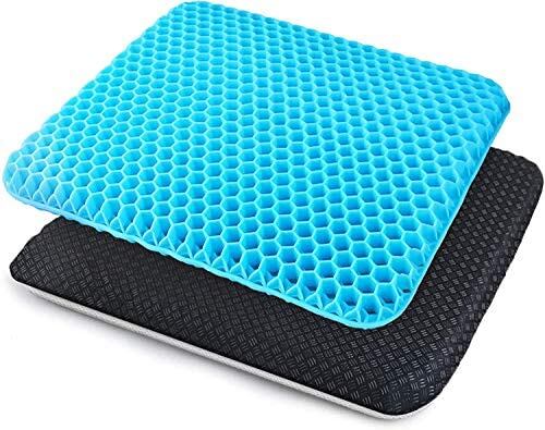 Jpcs ゲルクッション 21最新の 第四代 日本発のゲル技術を採用 座布団 二重設計 腰楽クッション 無重力クッション 高反発 通気性 体圧分散 持ち運び 自動車 椅子用 自宅 オフィス 四季通用 洗えるカバー2枚付き ブルー Az Japan Classic Store