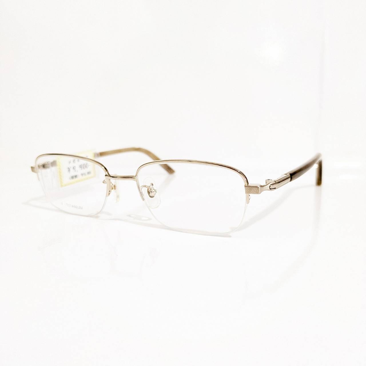 【TITANIUM】オーバルナイロールフレーム ゴールド