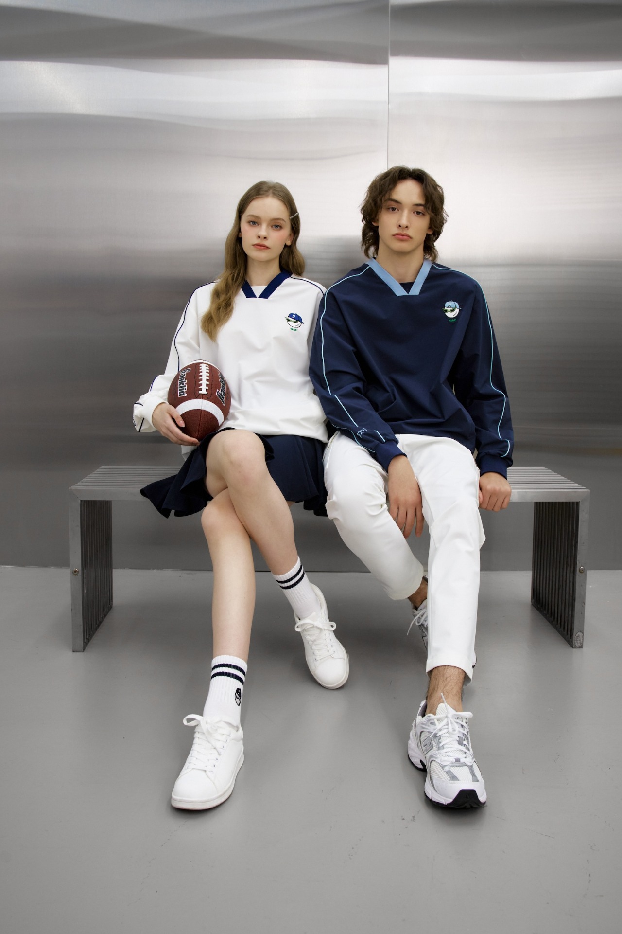 GOXO ゴーエックスオー スワッグボールダブルラインウーブンマンツーマン ホワイト