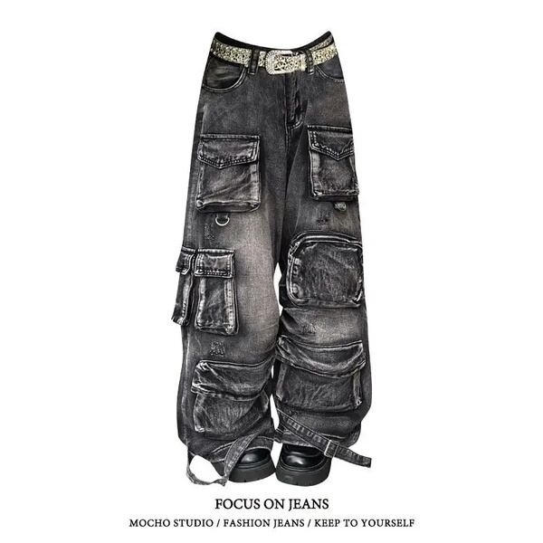 GUAPI -OBSIDIAN BLACK DICE FLARED DENIM- | Pay ID