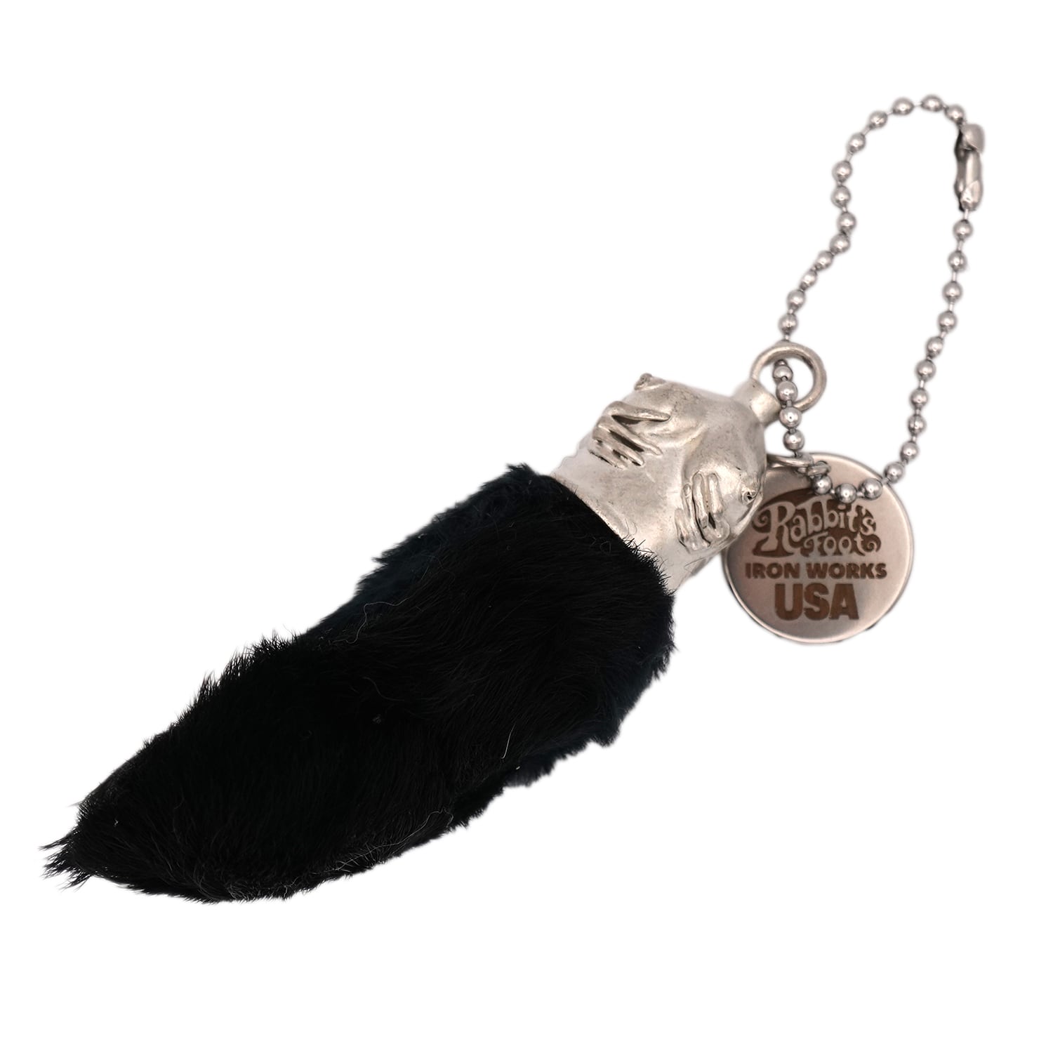 USA RABBIT FOOT ラッキーチャーム アメリカ ビンテージ ラビットフット キーホルダー キーチェーン : USRF-004BK