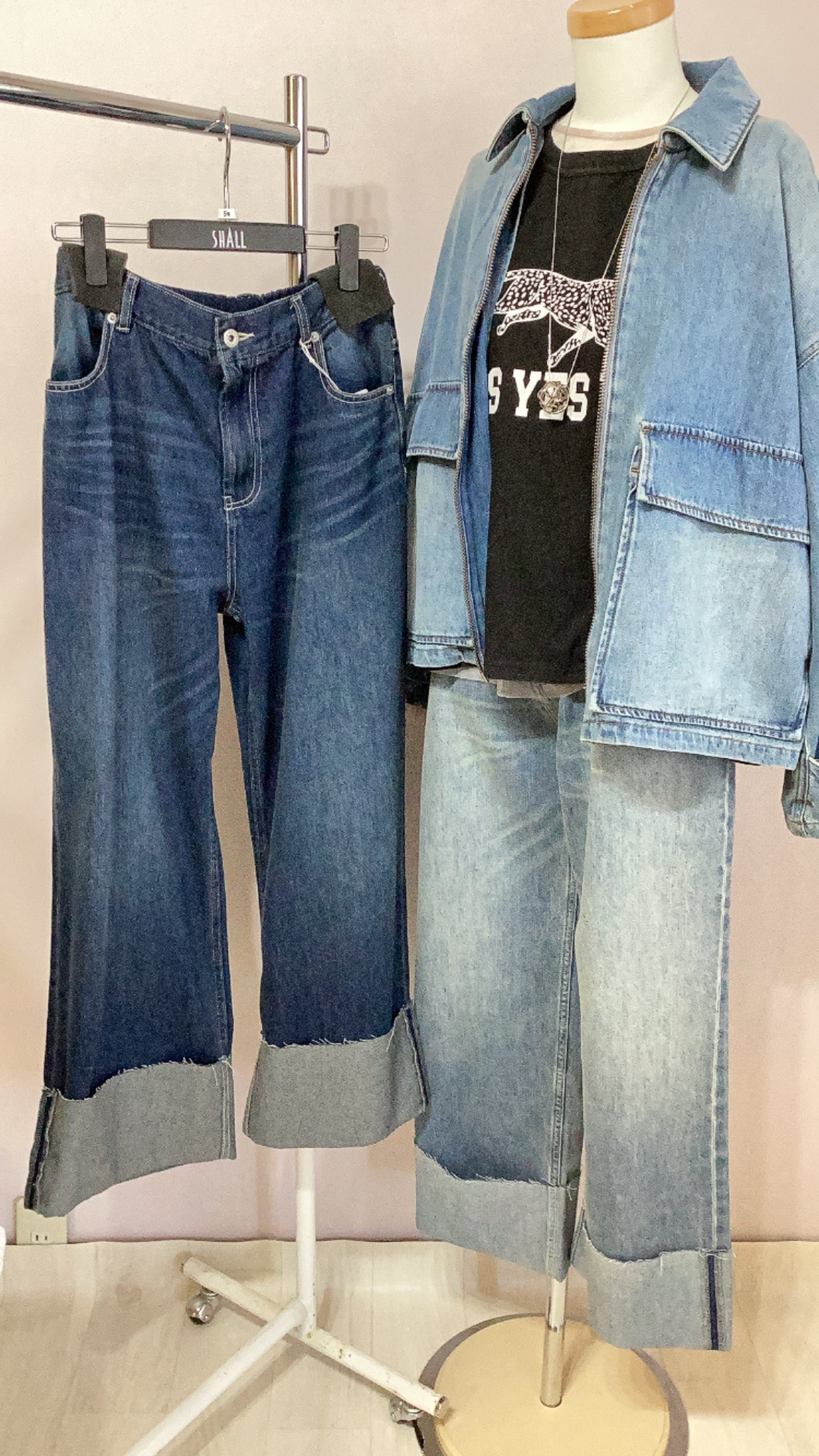 CYAN TOKYO グラデーションデニムワイドパンツ No.507405 ネイビー