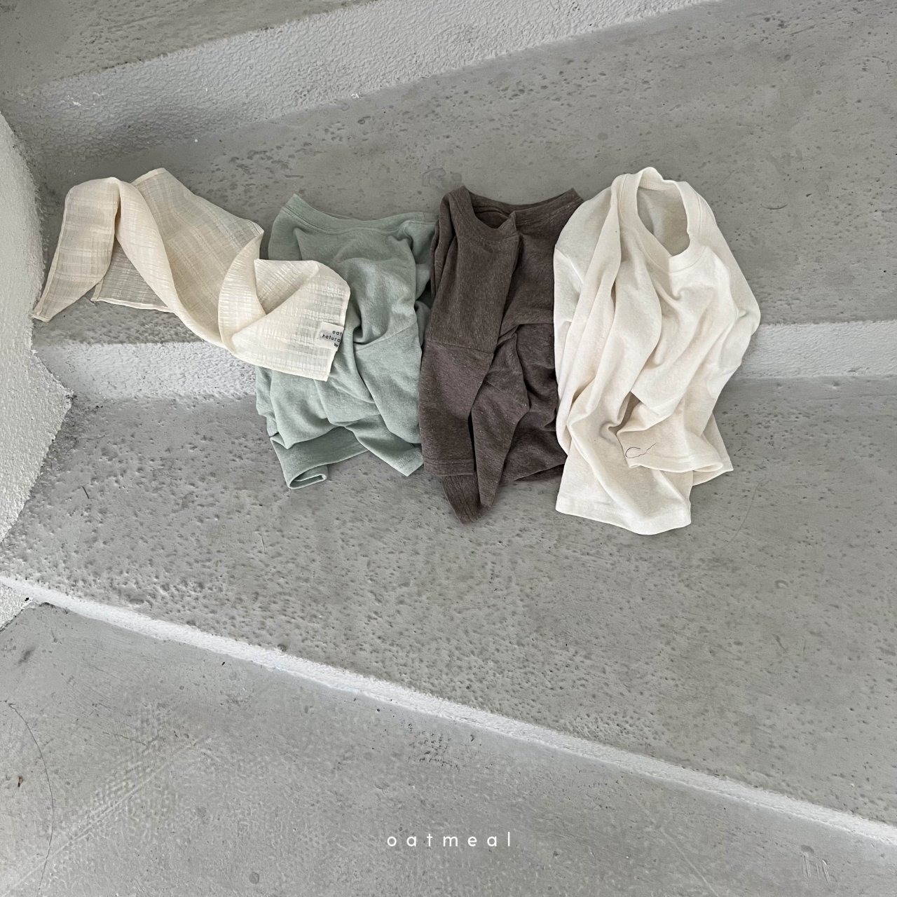 【oatmeal】7部袖ベイクラウンドTシャツ(くすみミント)100〜140cm - 8