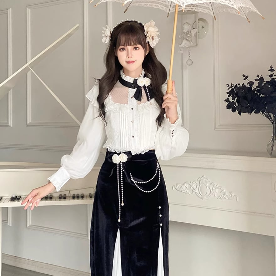 sheglit シェグリット フィッシュテールスカート ボールネック