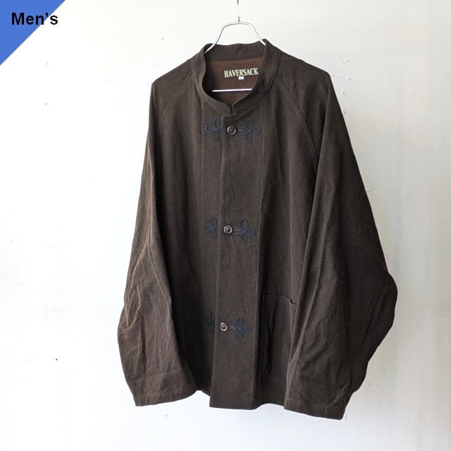 HAVERSACK コットンフランネルスタンドカラージャケット Mud-dyed Cotton flannel stand collar jacket