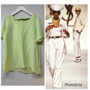 YVE SANT LAURENT "MINTGREEN LINEN TOPS"