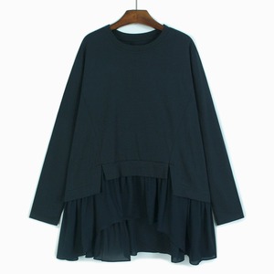 ASYMMETRIC SPLIT PANEL LONG SLEEVE T SHIRT M-14545