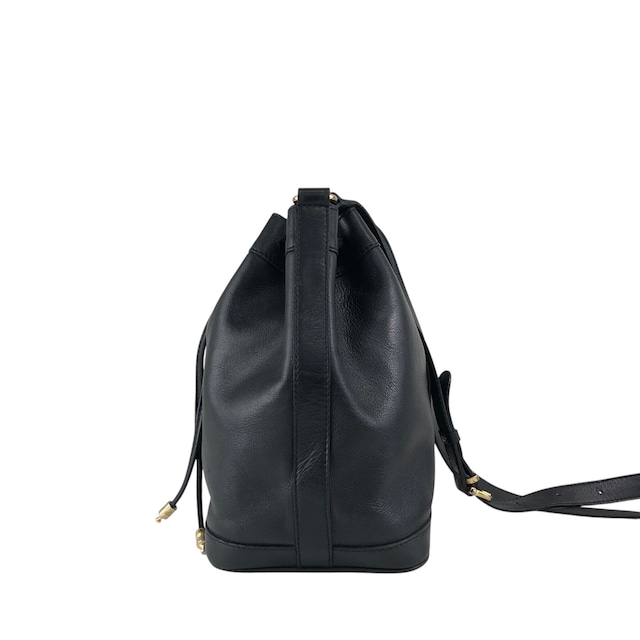 CELINE セリーヌ ショルダーバッグ ブラック ブラゾン型押し レザー 巾着 vintage ヴィンテージ オールド 2vim3n